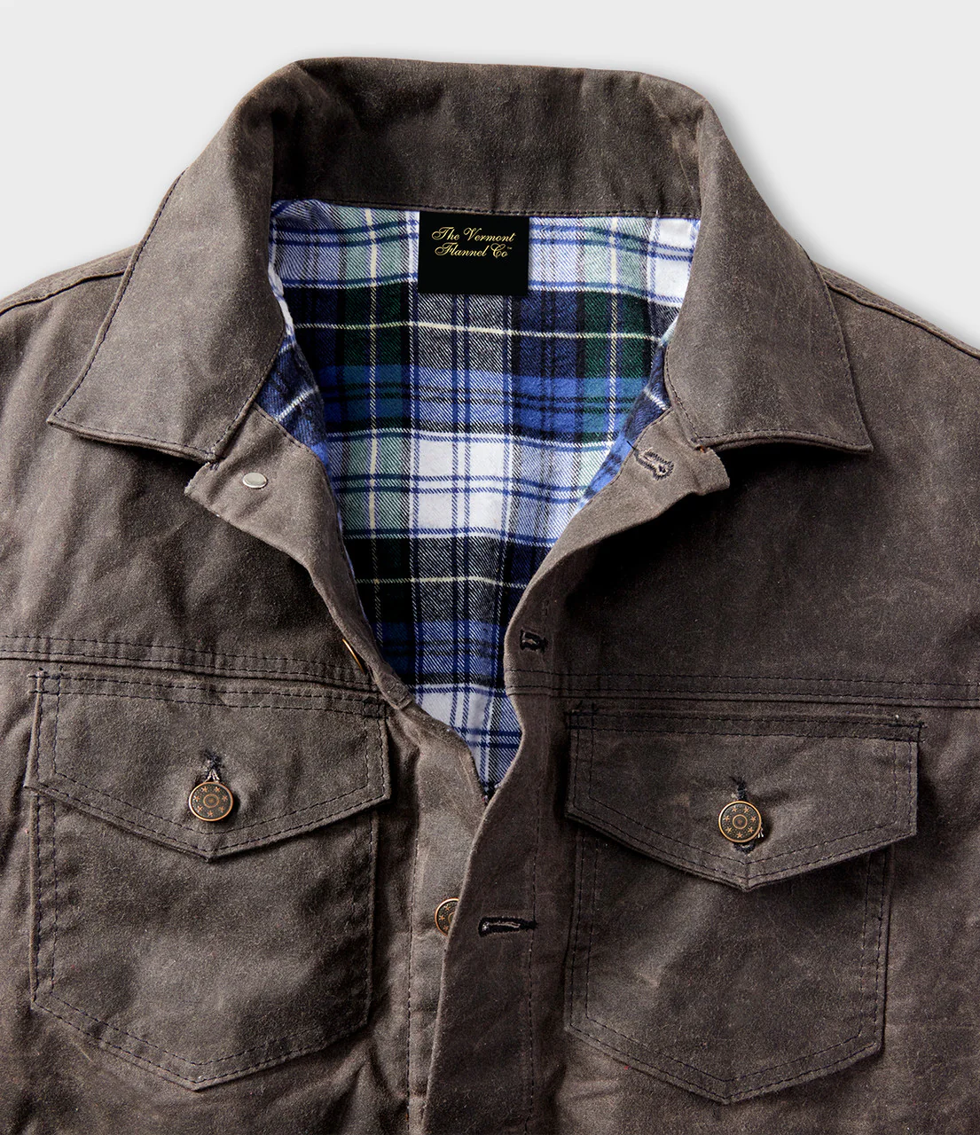 Deep Brown '91 Flannel Lined Waxed Canvas Jacket - Image 5