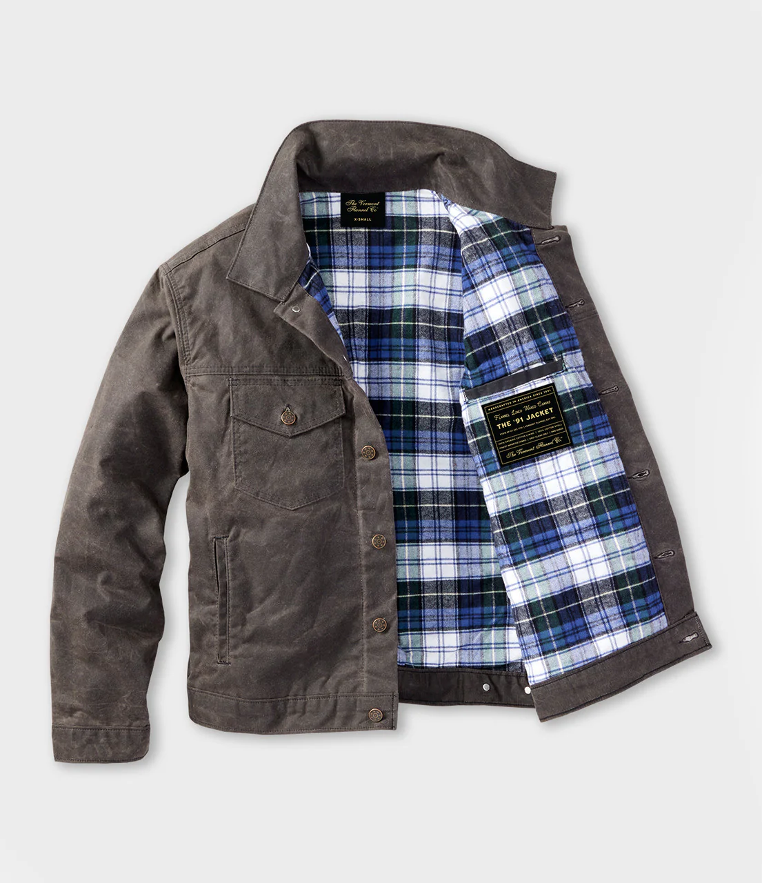 Deep Brown '91 Flannel Lined Waxed Canvas Jacket - Image 4