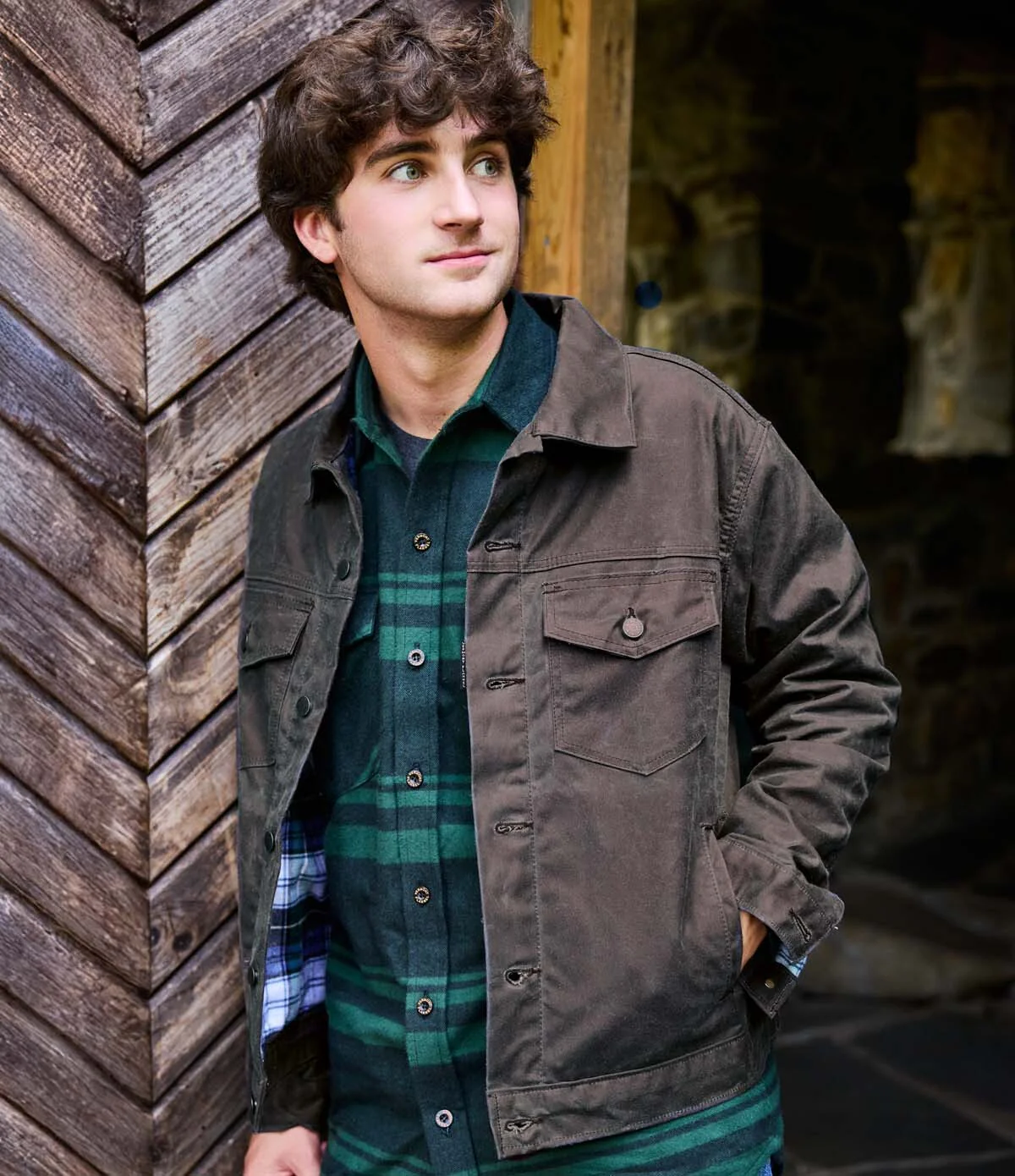 Deep Brown '91 Flannel Lined Waxed Canvas Jacket - Image 8