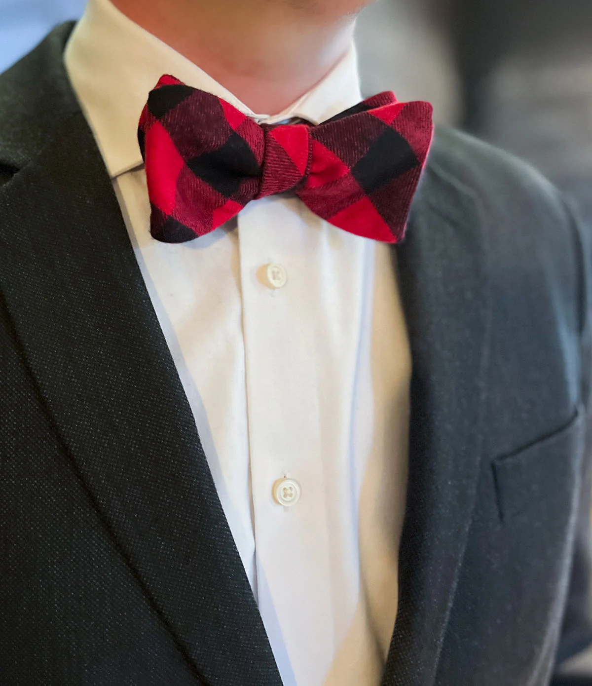 Flannel Bow Tie - Red Buffalo - Image 4