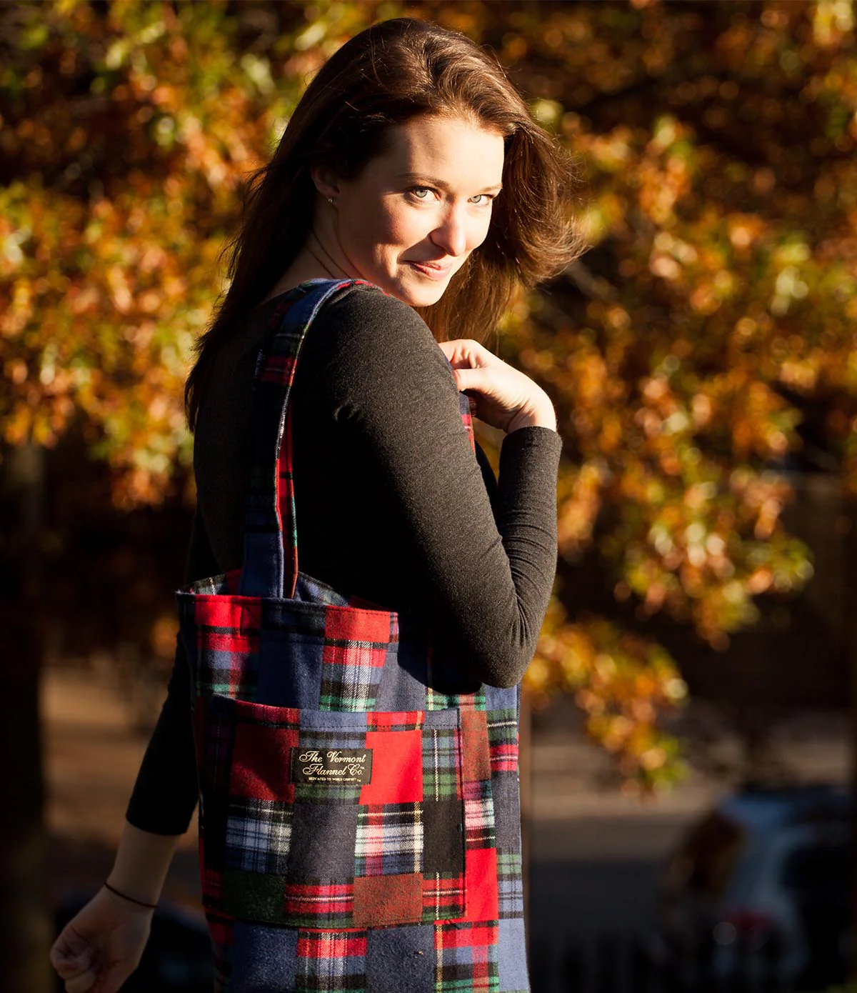Flannel Tote Bag - Patchwork - Image 4