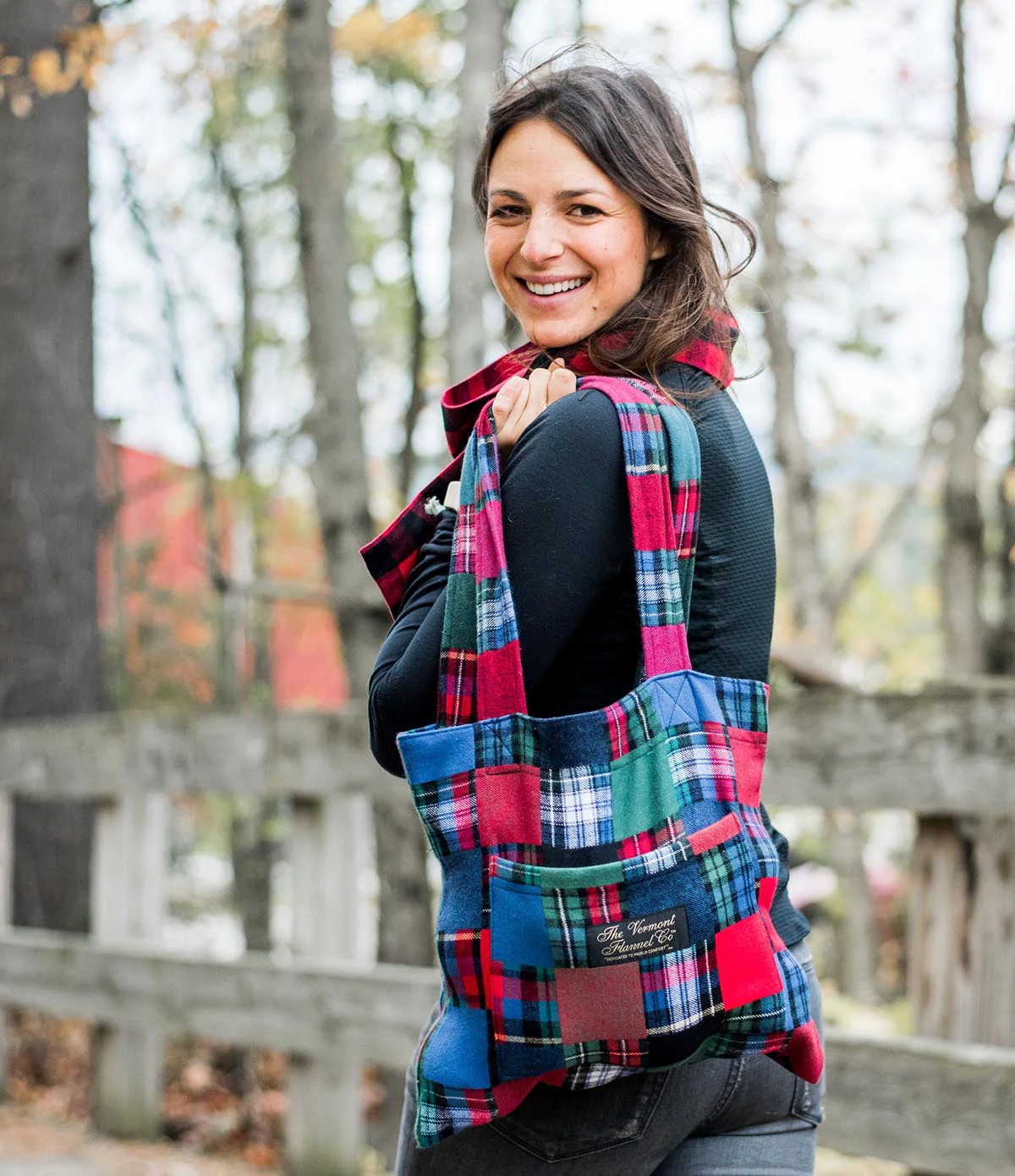 Flannel Tote Bag - Patchwork - Image 8