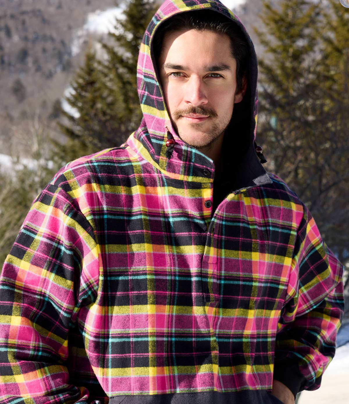 Hooded Flannel Pullover - Sunriser - Image 3