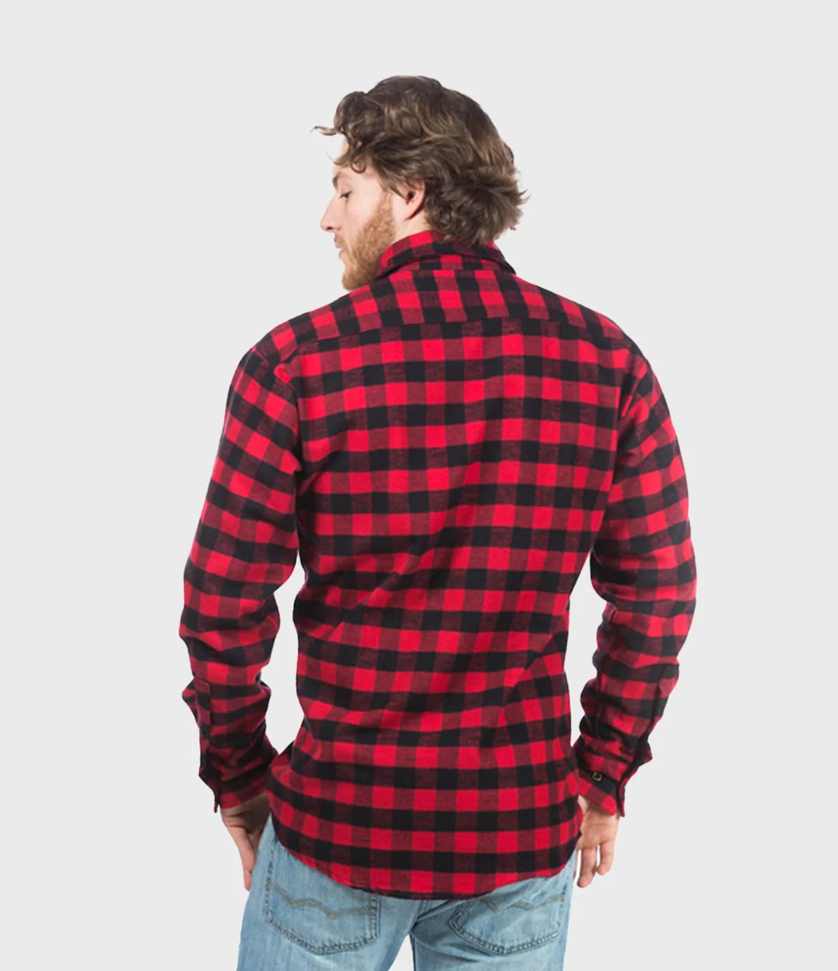 Men's Classic Flannel Shirt - Red Buffalo - Image 5