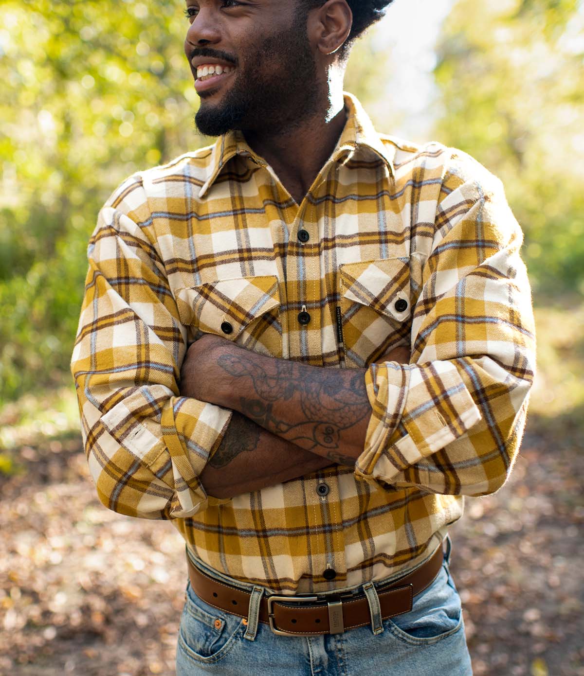 Men's Classic Flannel Shirt - Rokeby Gold - Image 4