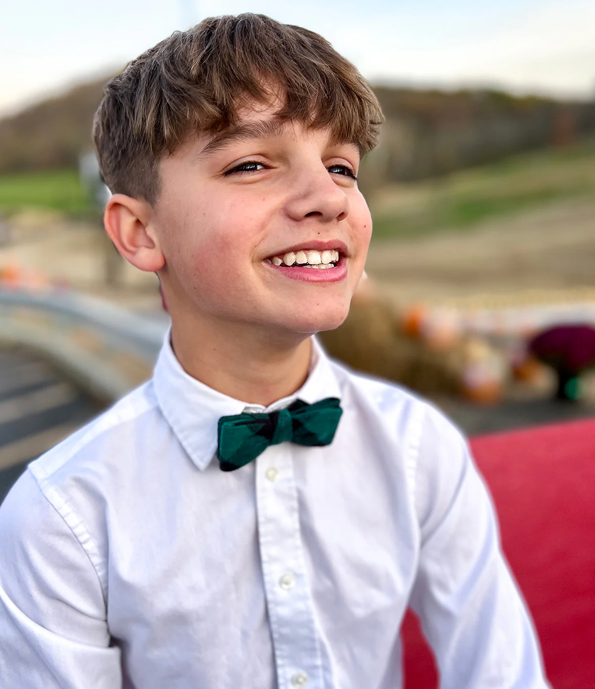 Youth Flannel Bow Tie - Green Buffalo - Image 3