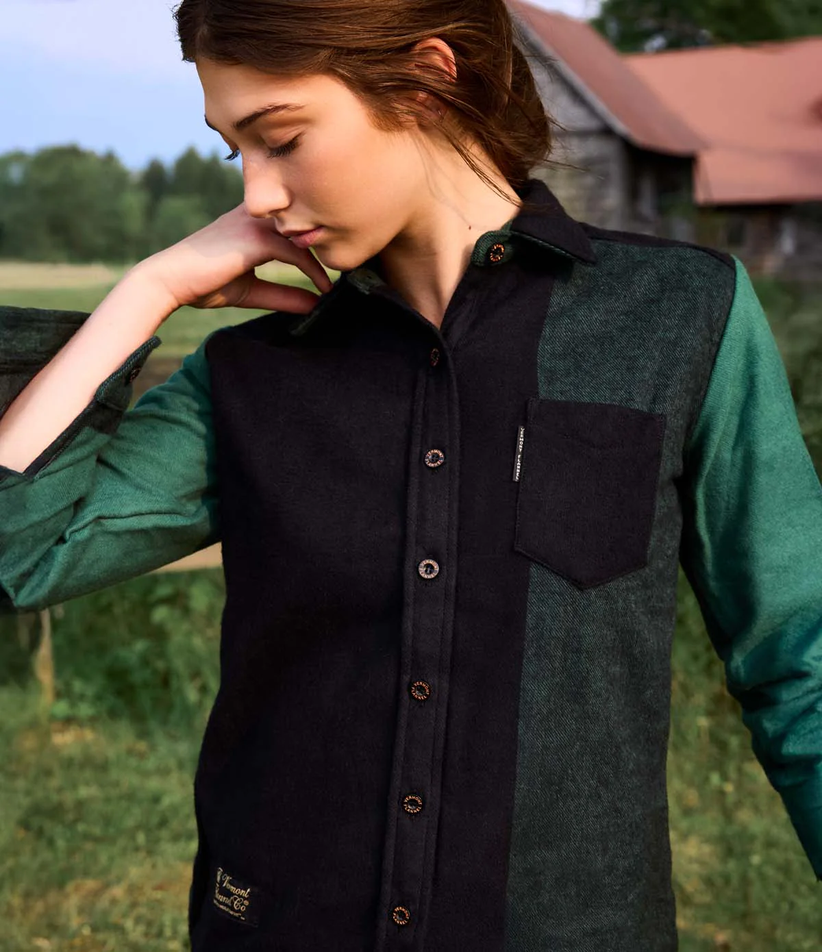 Women's Classic Flannel Shacket - Evergreen - Image 3