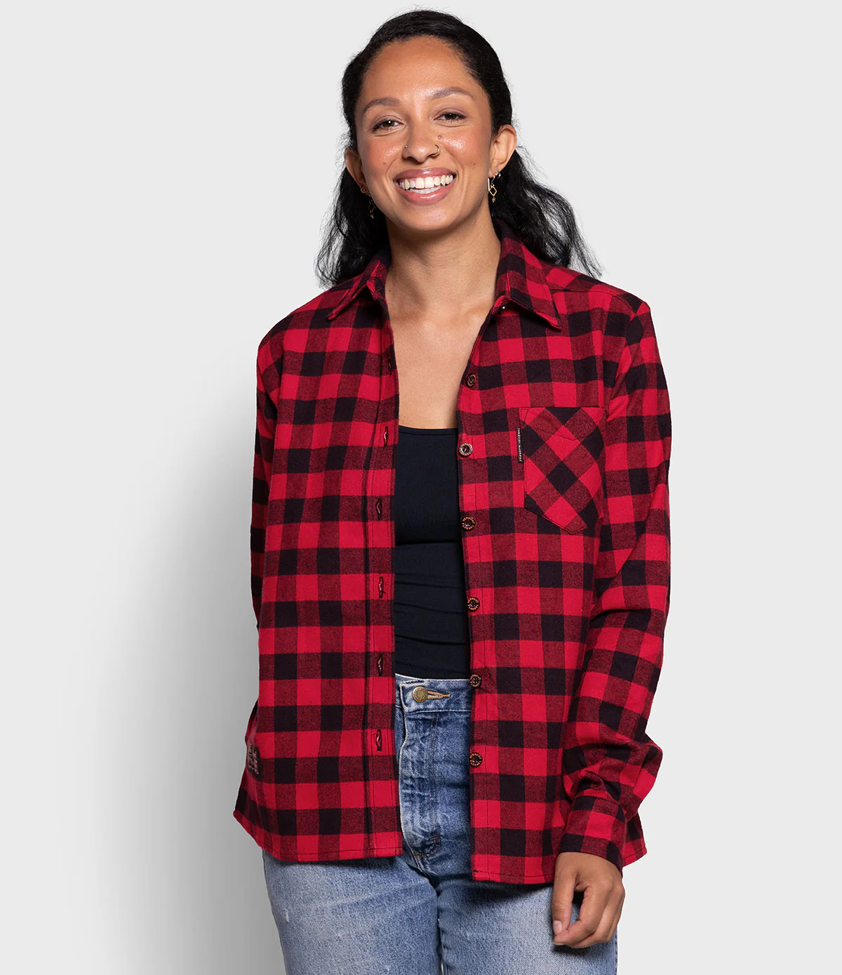 Women's Classic Flannel Shirt - Red Buffalo - Image 3