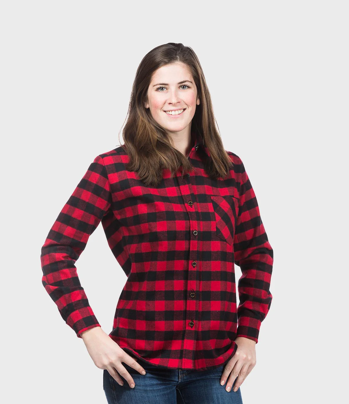 Women's Classic Flannel Shirt - Red Buffalo - Image 4