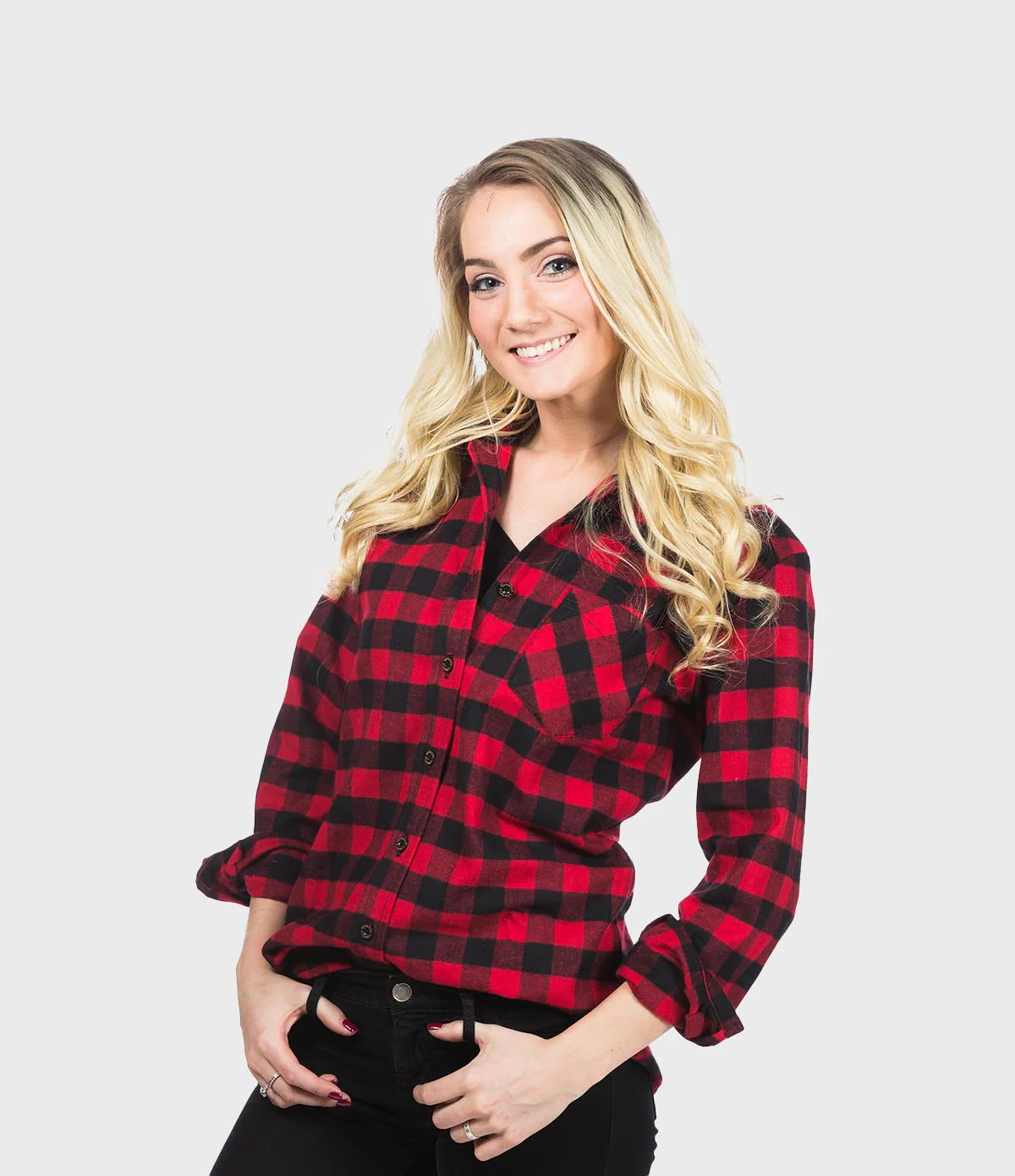 Women's Classic Flannel Shirt - Red Buffalo - Image 5