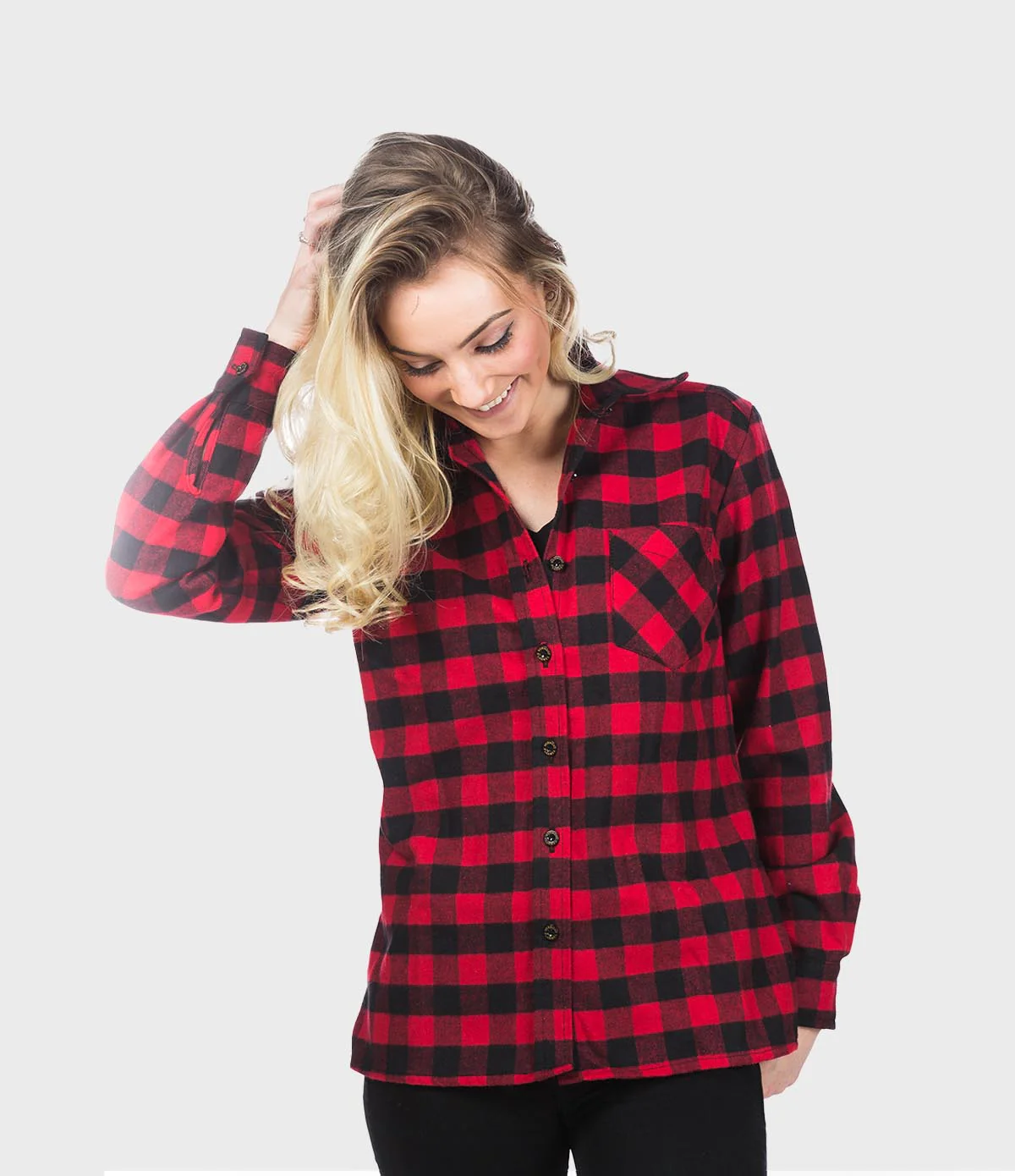 Women's Classic Flannel Shirt - Red Buffalo - Image 7